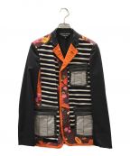 COMME des GARCONS HOMME PLUSコムデギャルソンオムプリュス）の古着「チェック装飾デザインジャケット」｜ブラック