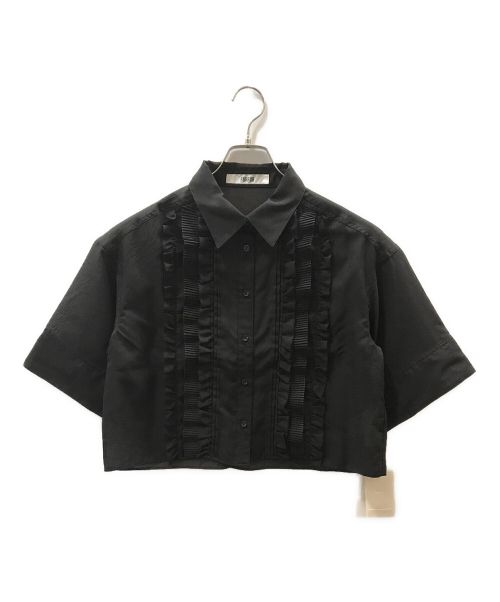 furfur（ファーファー）furfur (ファーファー) クロップドフリルシャツ ブラック サイズ:ONE　SIZEの古着・服飾アイテム