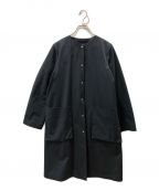 Traditional Weatherwearトラディショナルウェザーウェア）の古着「ARKLEY LONG ノーカラーコート」｜ネイビー