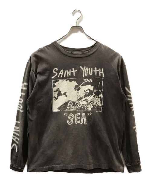 SAINT MICHAEL（セントマイケル）SAINT MICHAEL (セントマイケル) WIND AND SEA (ウィンダンシー) LS TEE グレー サイズ:XLの古着・服飾アイテム