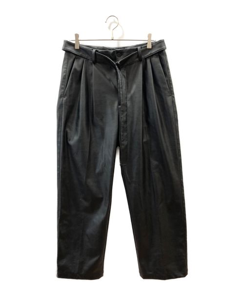 08sircus（ゼロエイトサーカス）08sircus (ゼロエイトサーカス) Synthetic leather bonding belted pants ブラック サイズ:5の古着・服飾アイテム