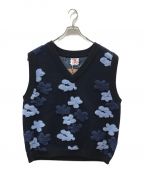 son of the cheese（サノバチーズ））の古着「Flower Pattern Knit Vest」｜ネイビー