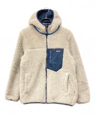 Patagonia (パタゴニア) キッズ・リバーシブル・レディ・フレディ・フーディ ホワイト サイズ:XL(キッズ規格)