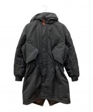 UNDERCOVERISM (アンダーカバーイズム) MA-1 ドッキングフーデットモッズコート ブラック サイズ:M