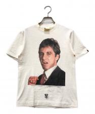 A BATHING APE (ア ベイシング エイプ) SCARFACE (スカーフェイス) アルパチーノプリントTシャツ ホワイト サイズ:XS