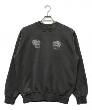Schott (ショット) ピグメント加工 クルーネックスウェットシャツ ブラック サイズ:M