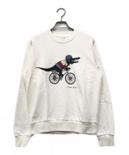 LACOSTE (ラコステ) NET FLIX (ネットフリックス) アレンジワニロゴクルーネックスウェット ホワイト サイズ:34