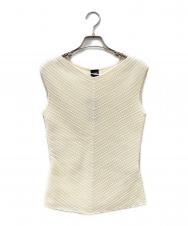BOSS (ボス) ニットストラクチャーVネックトップス アイボリー サイズ:XS 未使用品