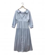 HER LIP TO (ハーリップトゥ) Pleated Open Shirt Dress ブルー サイズ:S
