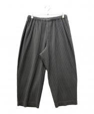 HOMME PLISSE ISSEY MIYAKE (オム プリッセ イッセイ ミヤケ) プリーツワイドパンツ グレー サイズ:2