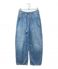 MM6 Maison Margiela (エムエムシックスメゾンマルジェラ) ワイドデニムパンツ ブルー サイズ:SIZE LL