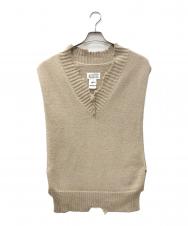 Maison Margiela (メゾンマルジェラ) コットンセルロースヘンプニットベスト ベージュ サイズ:SIZE S