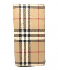 BURBERRY (バーバリー) コンチネンタルウォレット/長財布/チェック ベージュ