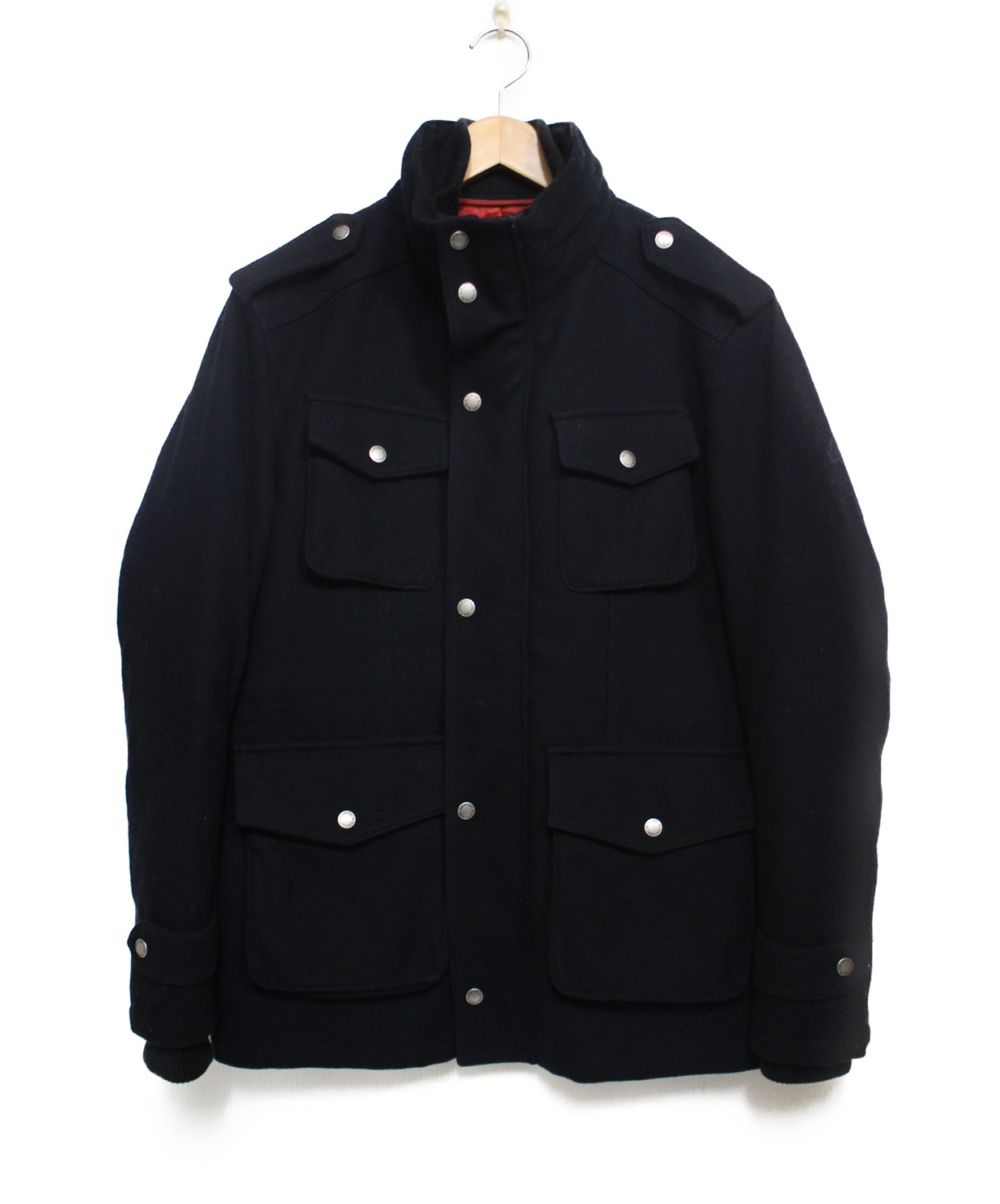 【中古・古着通販】BURBERRY BLACK LABEL (バーバリーブラックレーベル) ウールM65ジャケット グレー サイズ:L