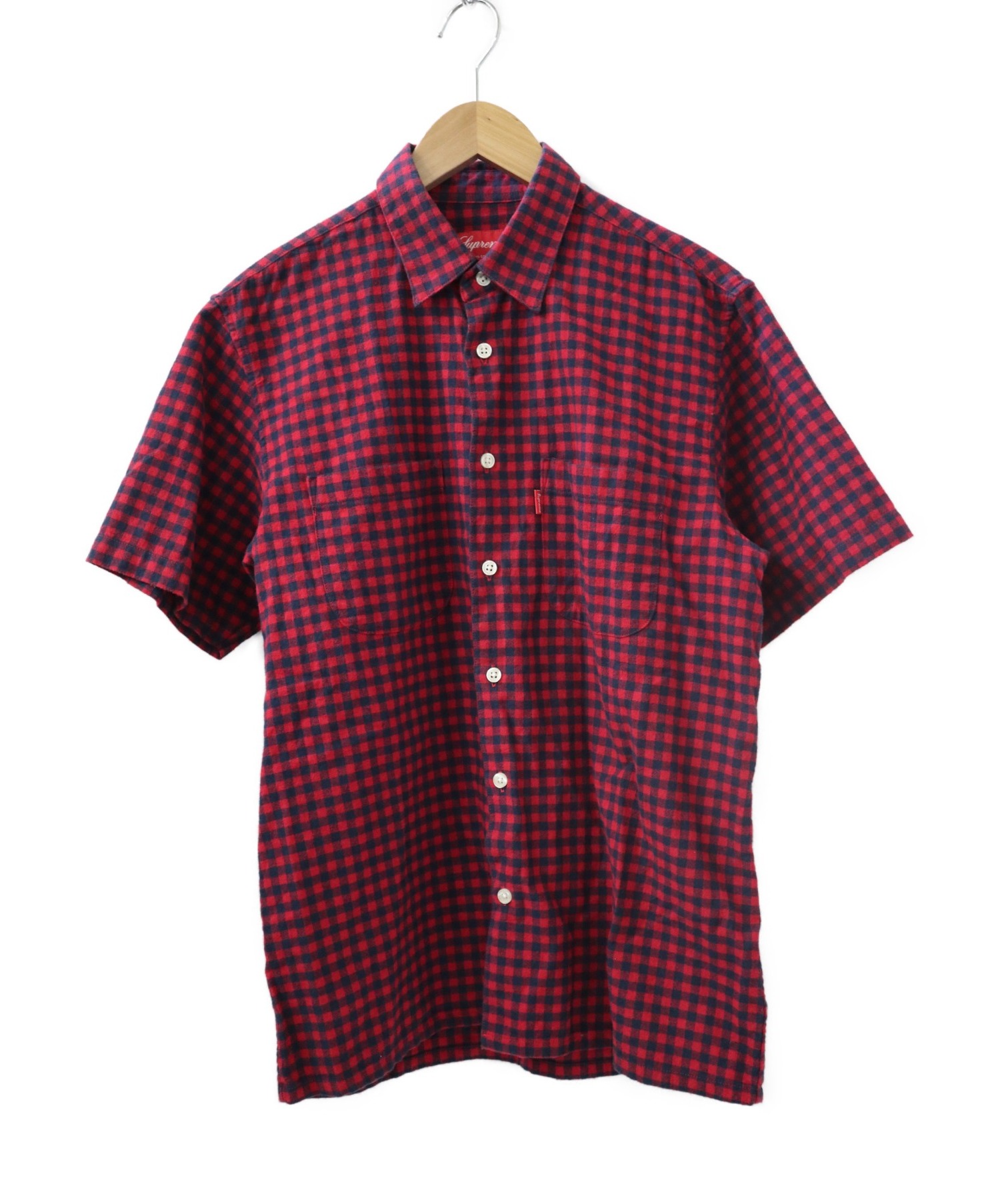 中古 古着通販 Supreme シュプリーム 半袖チェックシャツ レッド ブラック サイズ S ブランド 古着通販 トレファク公式 Trefac Fashion