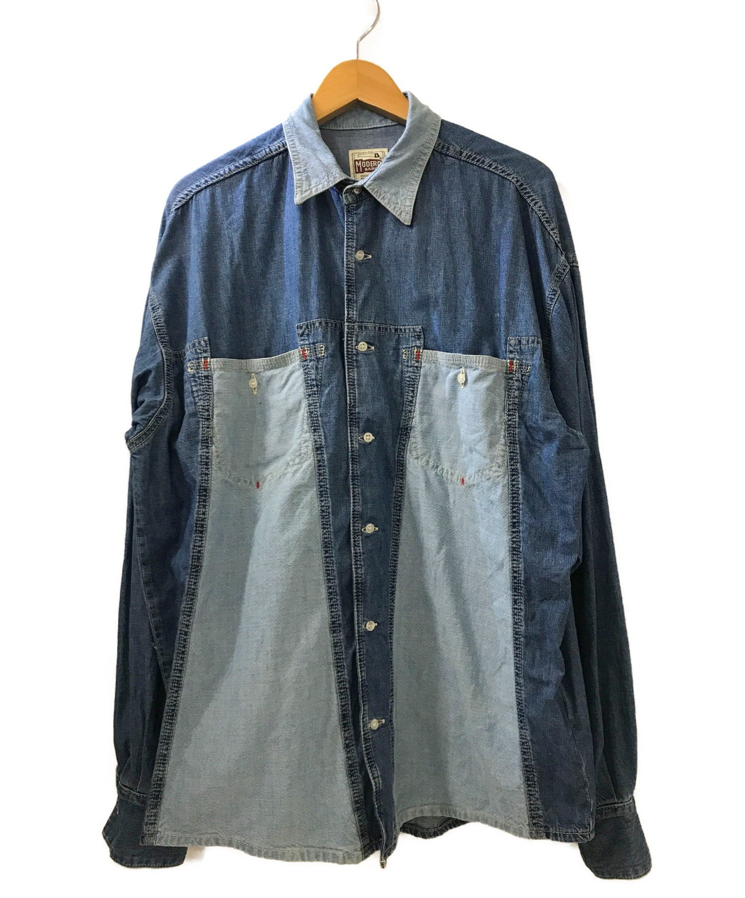 DIESEL (ディーゼル) デニムシャツ ブルー サイズ:L 21SS 80's-90'sアーカイブピースカプセルコレクション