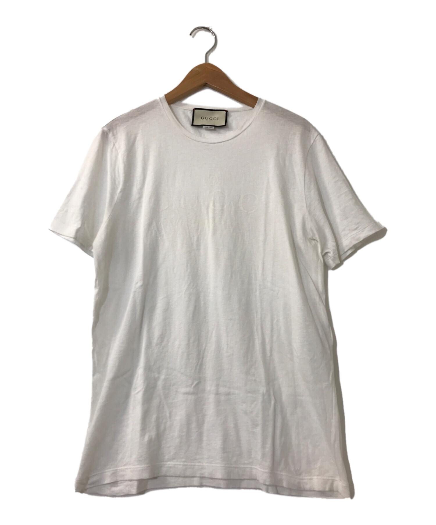 【中古・古着通販】GUCCI (グッチ) ロゴプリントTシャツ ホワイト サイズ:L｜ブランド・古着通販 トレファク公式【TREFAC