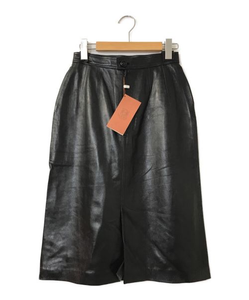 LOEWE（ロエベ）LOEWE (ロエベ) オールドレザースカート ブラック サイズ:40の古着・服飾アイテム