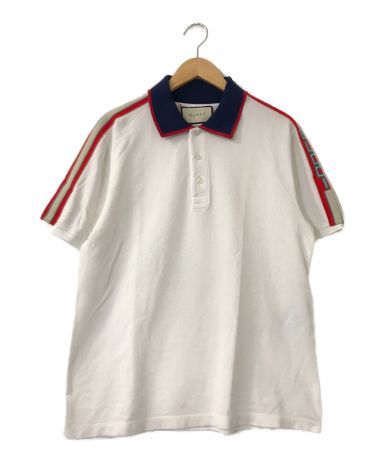 買い激安 - GUCCI グッチ ポロシャツ ストライプコットン 現行 サイズM