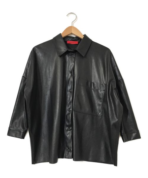 MAX&Co.（マックスアンドコー）MAX&Co. (マックスアンドコー) エコレザーシャツ ブラック サイズ:Sの古着・服飾アイテム