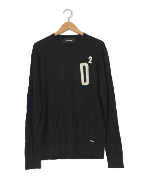 DSQUARED2（ディースクエアード）DSQUARED2 (ディースクエアード) Logo Knit Black Jumper ブラック サイズ:Mの古着・服飾アイテム