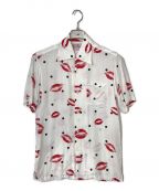 Aloha Blossomアロハブロッサム）の古着「kiss mark ' open collar shirt」｜ホワイト
