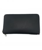 Yohji Yamamoto pour homme（ヨウジヤマモトプールオム）の古着「THICK NATURAL COW LEATHER ZIP WALLET L」｜ブラック