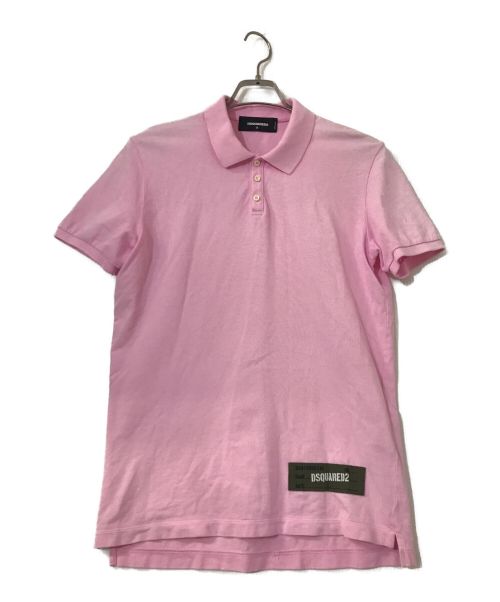 DSQUARED2（ディースクエアード）DSQUARED2 (ディースクエアード) パッチ付ポロシャツ ピンク サイズ:Sの古着・服飾アイテム