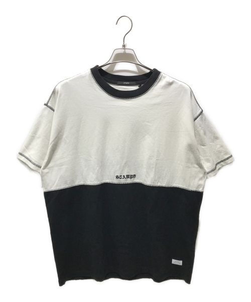 STAMPD（スタンプド）STAMPD (スタンプド) バイカラー刺繍Tシャツ ホワイト×ブラック サイズ:Lの古着・服飾アイテム