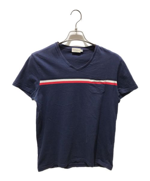 MONCLER（モンクレール）MONCLER (モンクレール) VネックTシャツ　510918100100 ネイビー サイズ:Mの古着・服飾アイテム