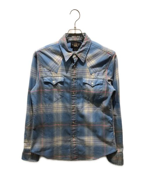 RRL（ダブルアールエル）RRL (ダブルアールエル) ウエスタンシャツ ブルー サイズ:4の古着・服飾アイテム