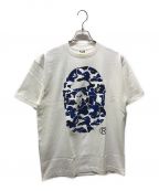 BAPE BY A BATHING APEベイプバイアベイシングエイプ）の古着「カモフラゴリラプリントTシャツ」｜ホワイト