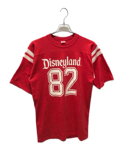 COLLEGIATE PACIFIC（カレッジパシフィック）COLLEGIATE PACIFIC (カレッジパシフィック) フットボールTシャツ　80ｓ Disneyland レッド サイズ:Lの古着・服飾アイテム