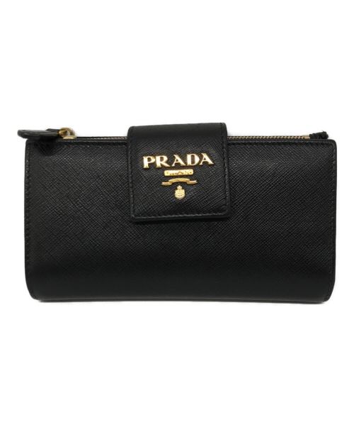 PRADA（プラダ）PRADA (プラダ) 2つ折り財布 ブラックの古着・服飾アイテム