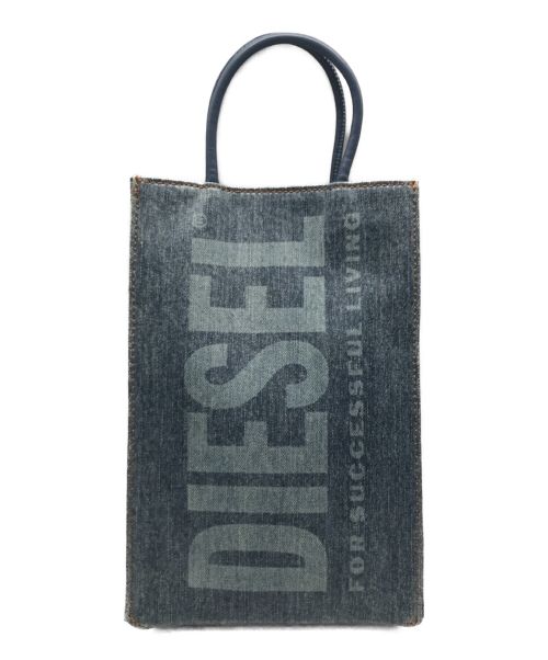 DIESEL（ディーゼル）DIESEL (ディーゼル) SHOPPER 3ウォッシュドデニムトートバッグ インディゴの古着・服飾アイテム