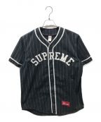 SUPREMEシュプリーム）の古着「Arc Logo Baseball Jersey　12SS」｜ブラック×ホワイト