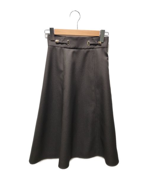 ANAYI（アナイ）ANAYI (アナイ) ブライトツイルベルトモチーフスカート グレー サイズ:34の古着・服飾アイテム