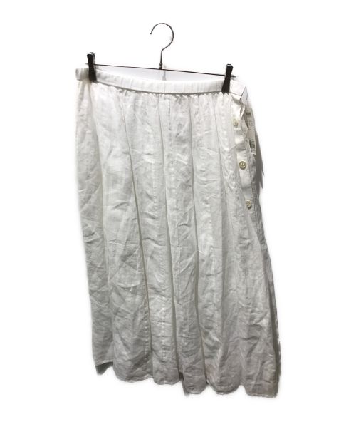 23区（ニジュウサンク）23区 (ニジュウサンク) LIBECOLINEN スカート ホワイト サイズ:46の古着・服飾アイテム