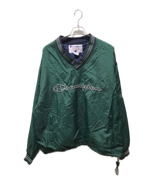 Champion（チャンピオン）Champion (チャンピオン) ナイロンプルオーバージャケット 90s グリーン サイズ:XLの古着・服飾アイテム