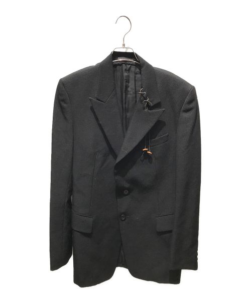 Y's（ワイズ）Y's (ワイズ) レースアップカラーテーラードジャケット　MN-J16-102　05AW ブラック サイズ:3の古着・服飾アイテム