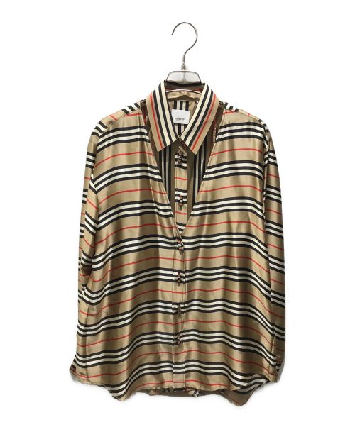 BURBERRY（バーバリー）BURBERRY (バーバリー) レイヤードシルクシャツ ベージュ サイズ:4の古着・服飾アイテム