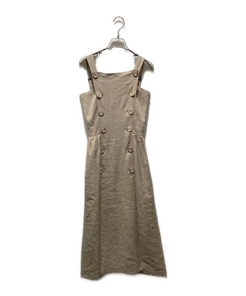 Ameri（アメリ）Ameri (アメリ) BUTTON MOTIF APRON DRESS ベージュ サイズ:Sの古着・服飾アイテム