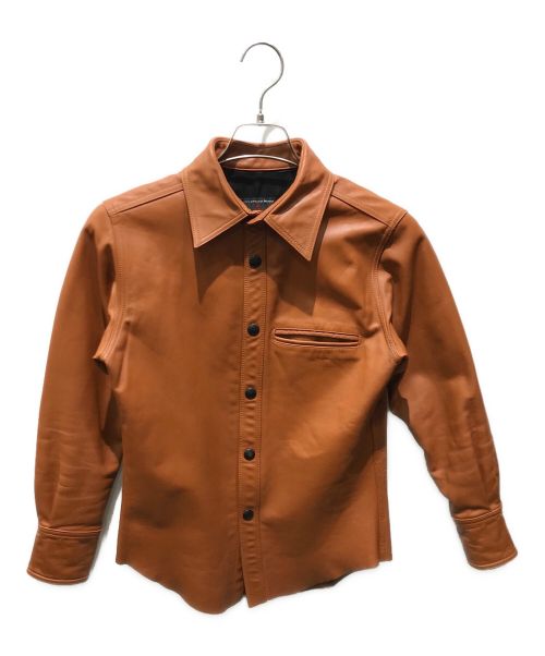 RED MOON（レッドムーン）RED MOON (レッドムーン) レザーシャツ　10周年記念 1000着限定モデル ブラウン サイズ:34の古着・服飾アイテム