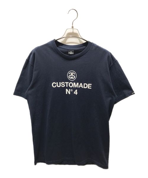 stussy（ステューシー）stussy (ステューシー) ロゴプリントTシャツ　CUSTOMADE USA製 ネイビー サイズ:記載無しの為実寸参照の古着・服飾アイテム
