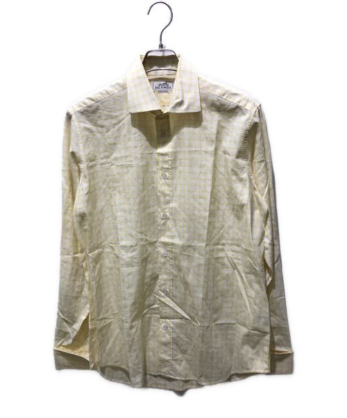 HERMES（エルメス）HERMES (エルメス) チェックシャツ 並行品 イエロー サイズ:15 1/2の古着・服飾アイテム