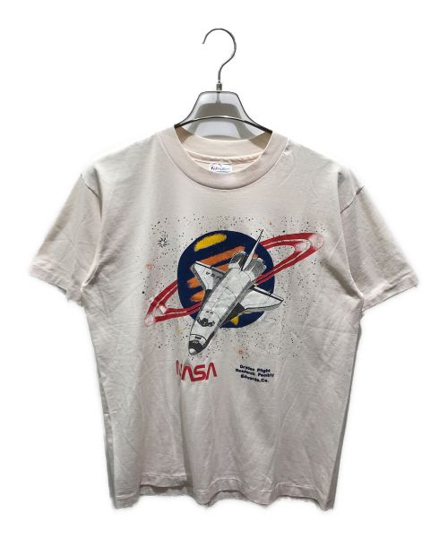 Hanes（ヘインズ）Hanes (ヘインズ) プリントTシャツ　80s NASA ベージュ サイズ:Lの古着・服飾アイテム