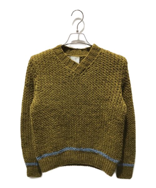 knit brary（ニット ブラリー）knit brary (ニット ブラリー) ウールアルパカニット　M.1.B63AW カーキ サイズ:Mの古着・服飾アイテム