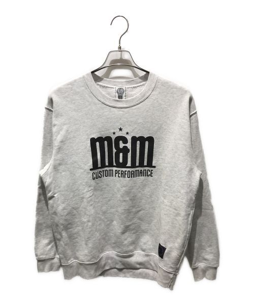 M&M（エムアンドエム）M&M (エムアンドエム) ロゴプリントスウェット グレー サイズ:Lの古着・服飾アイテム