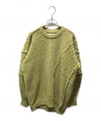 CLANEクラネ）の古着「LACE BULKY KNIT　10106-2022」｜イエロー