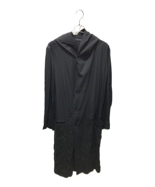 REGULATION Yohji Yamamoto（レギュレーションヨウジヤマモト）REGULATION Yohji Yamamoto (レギュレーションヨウジヤマモト) テンセルフーデットロングコート　HD-C01-240 ブラック サイズ:2の古着・服飾アイテム